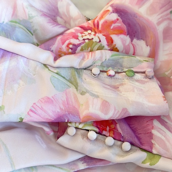 Flor ET. Al Proserpine Puff Sleeve Floral Blouse top crop women size Small - Picture 5 of 9